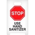 Top Tape And Label STOP Use Hand Sanitizer A-Frame Floor Sign ASF1012